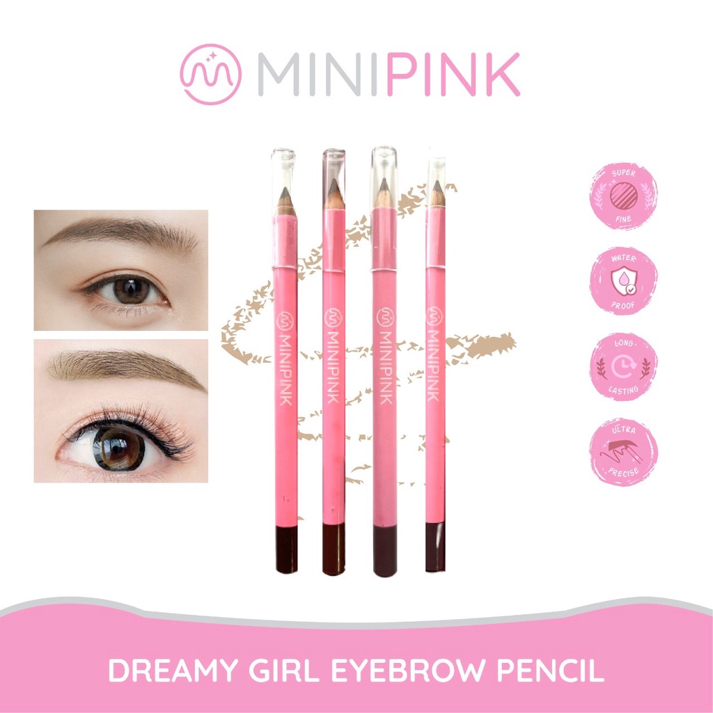 MINIPINK Eyebrow Pencil  Alat Riasan Alis Berkualitas dengan Formula Lembut, Anti Air, dan Tahan Lama MP009