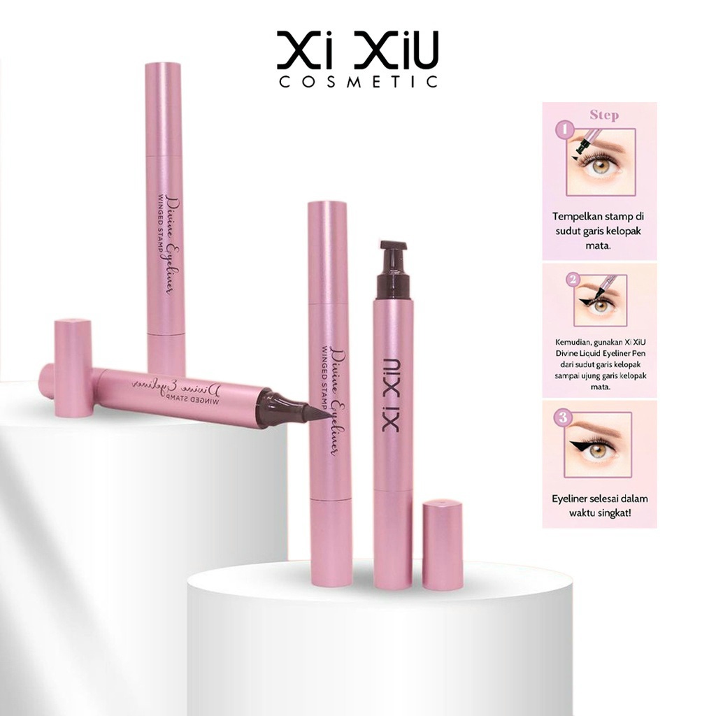 XI XIU DIVINE LIQUID EYELINER PEN with STAMP WATERPROOF BLACK - BPOM - EYELINER XI XIU - XIXIU EYELINER MURAH