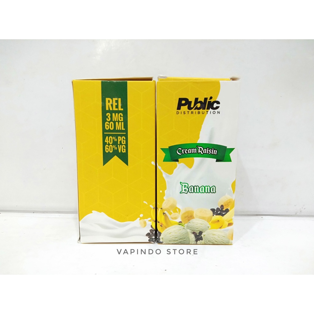 CREAM RAISIN V4 BANANA 60ML 3MG FREEBASE BY PUBLIC