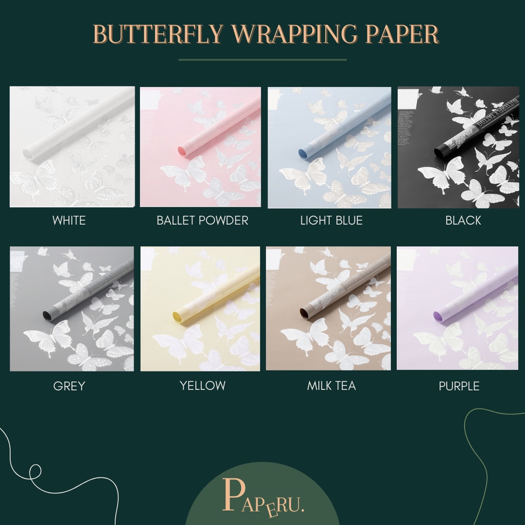 

[PAPERU] Butterflies Wrapping Paper Bunga Buket