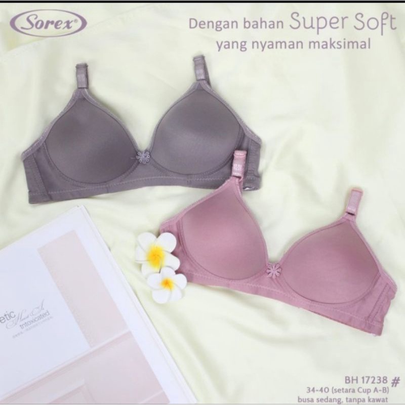 Bra Sorex 17238 BH PolosTanpa Kawat Cup B Super Soft Busa Sedang (Only Bra) TOKO KEANULOVA