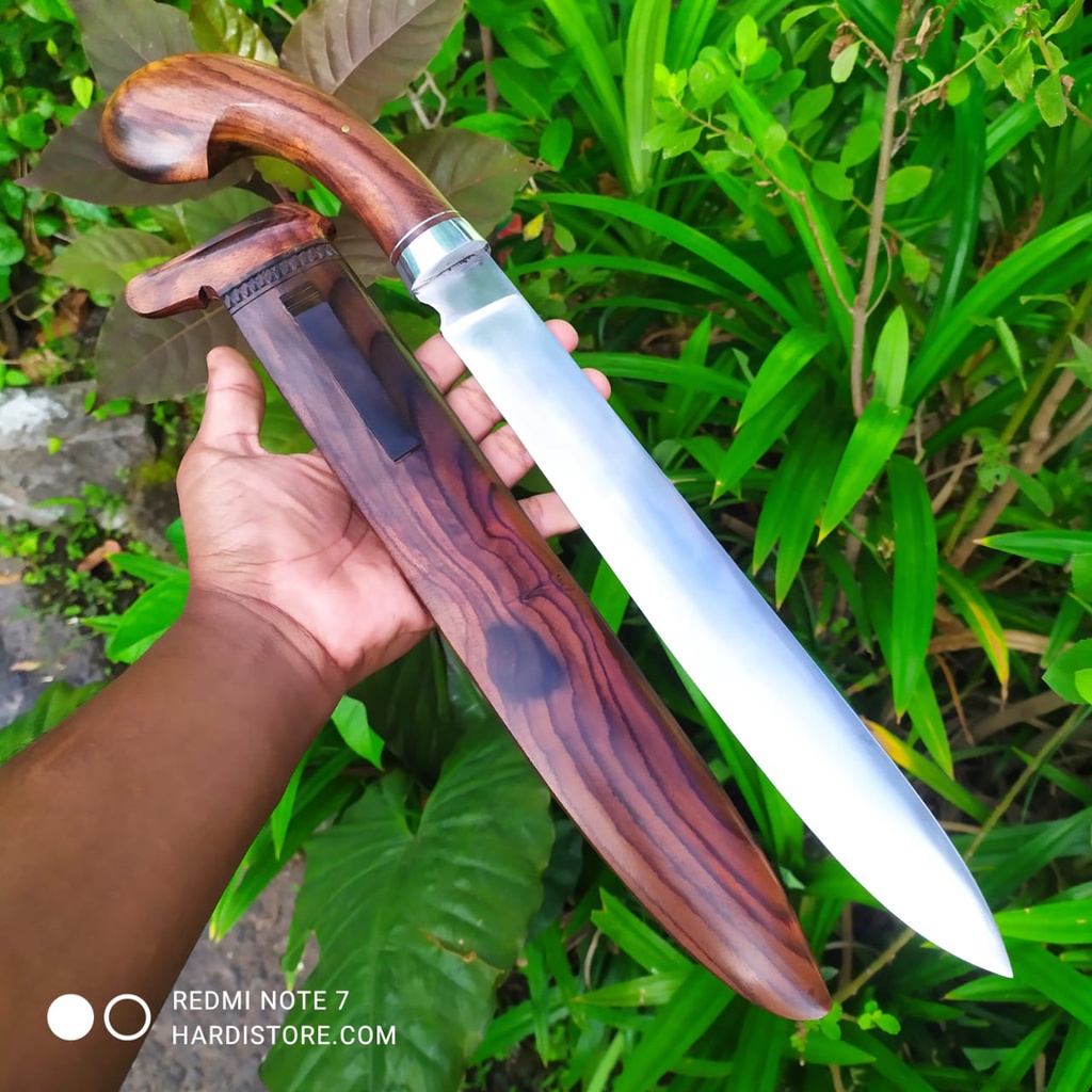 Pisau Sembelih Bowie 30 cm Baja Premium A88 Sleipner Germany Bonus Sarung Kain Batik