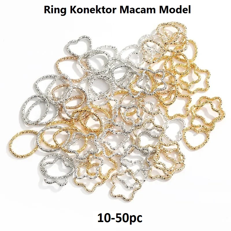 Ring Konektor Spacer Jump Ring Gerigi Macam Model Untuk Membuat Perhiasan Harga/10-50Pc