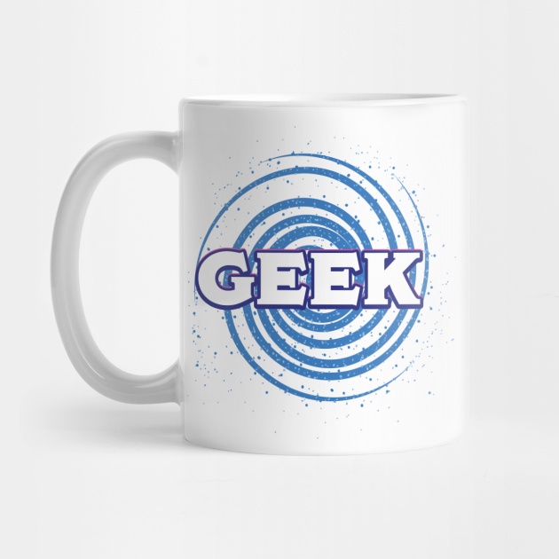 Mug Gelas Lettering Geek Motif Warna Biru