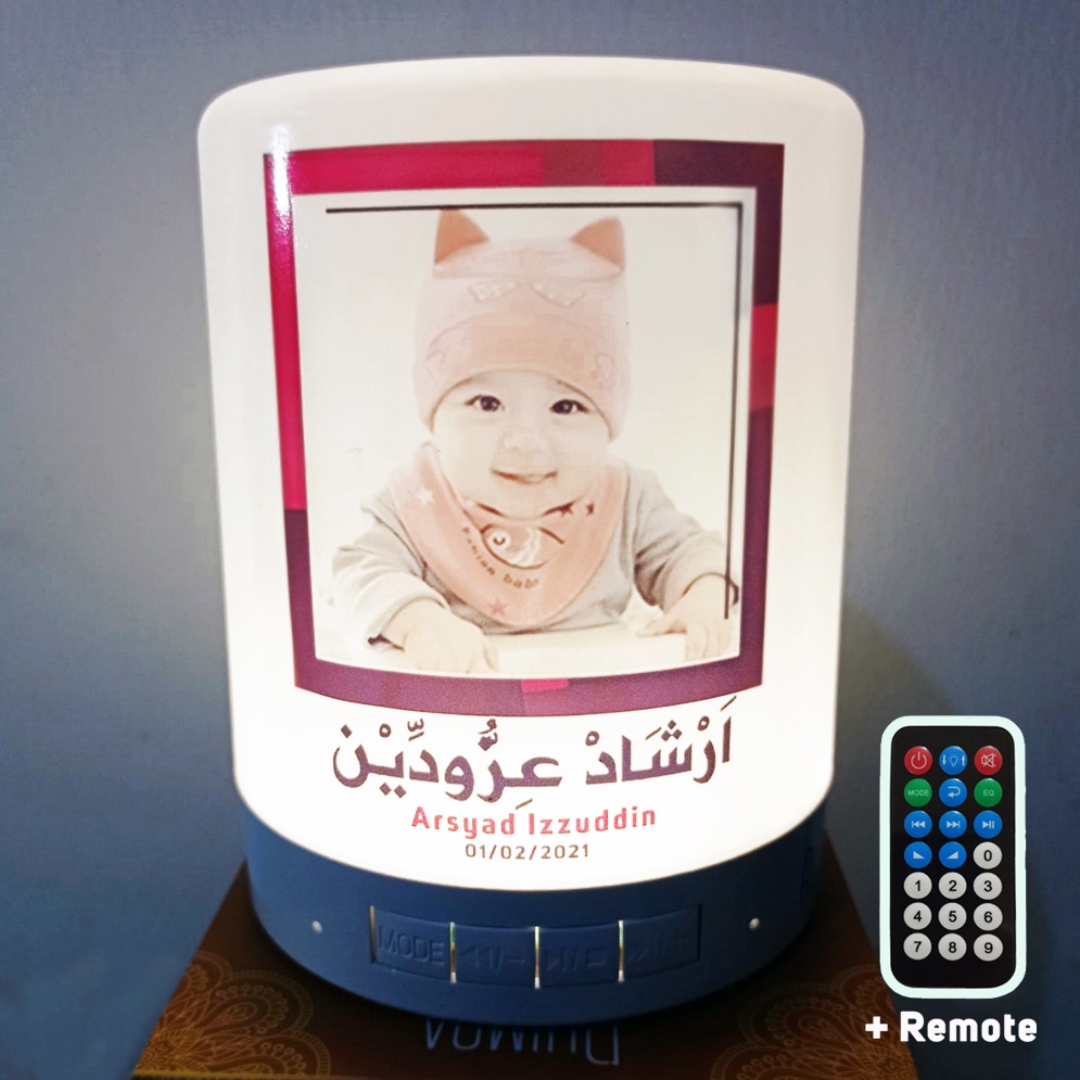 SPEAKER MUROTAL ALQURAN 30 JUZ LAMPU LED + REMOTE + ALARM DAN JAM SPIKER BLUETOOTH + MUROTTAL QURAN