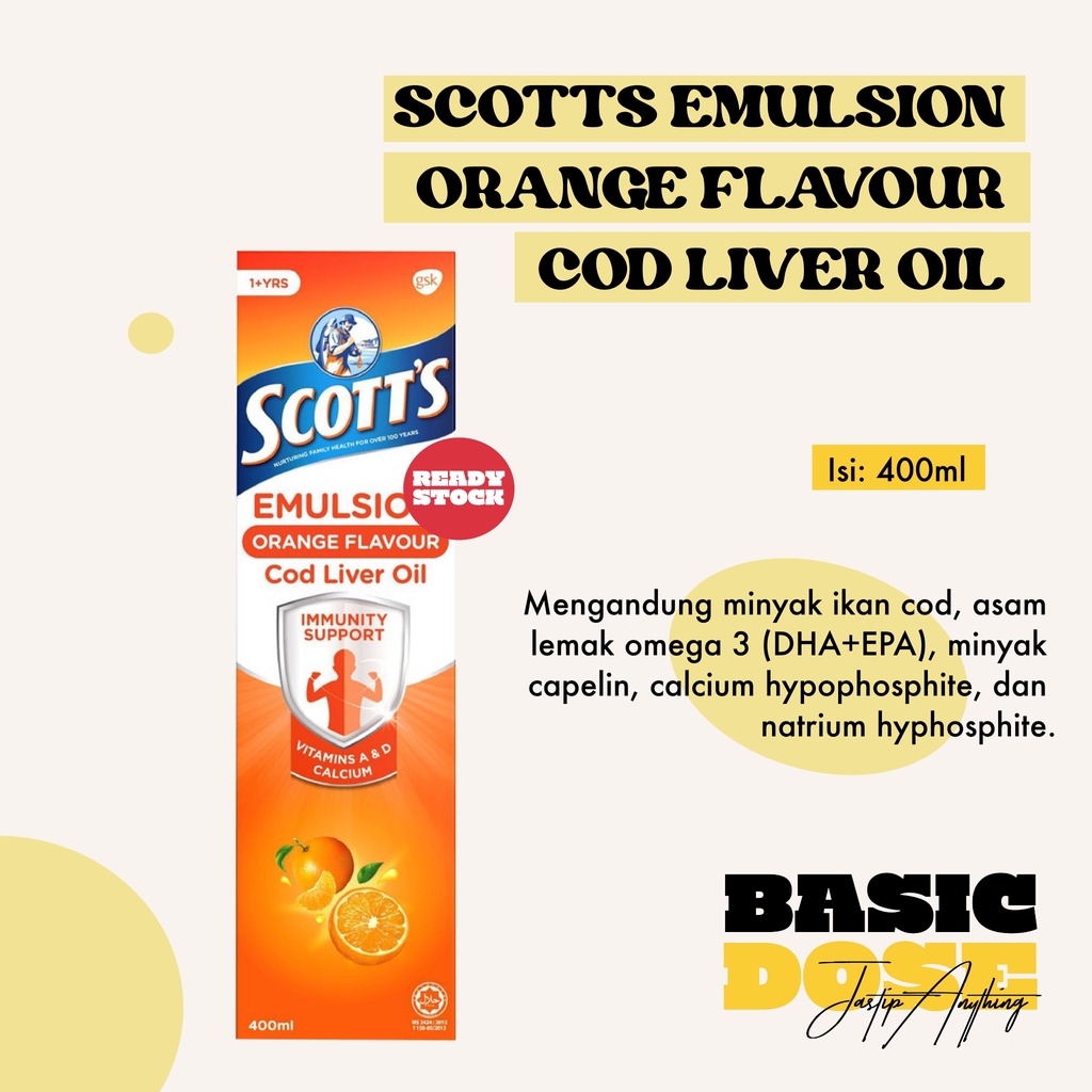 [READY] Scott's Emulsion Immunity Support Vitamins A & D - Orange/ Singapore