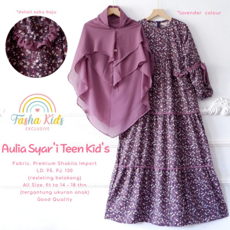 AULIA/KEYSA SYAR'I KIDS FABRIC PREMIUM SHAKILA ORI BY FASHA KIDS