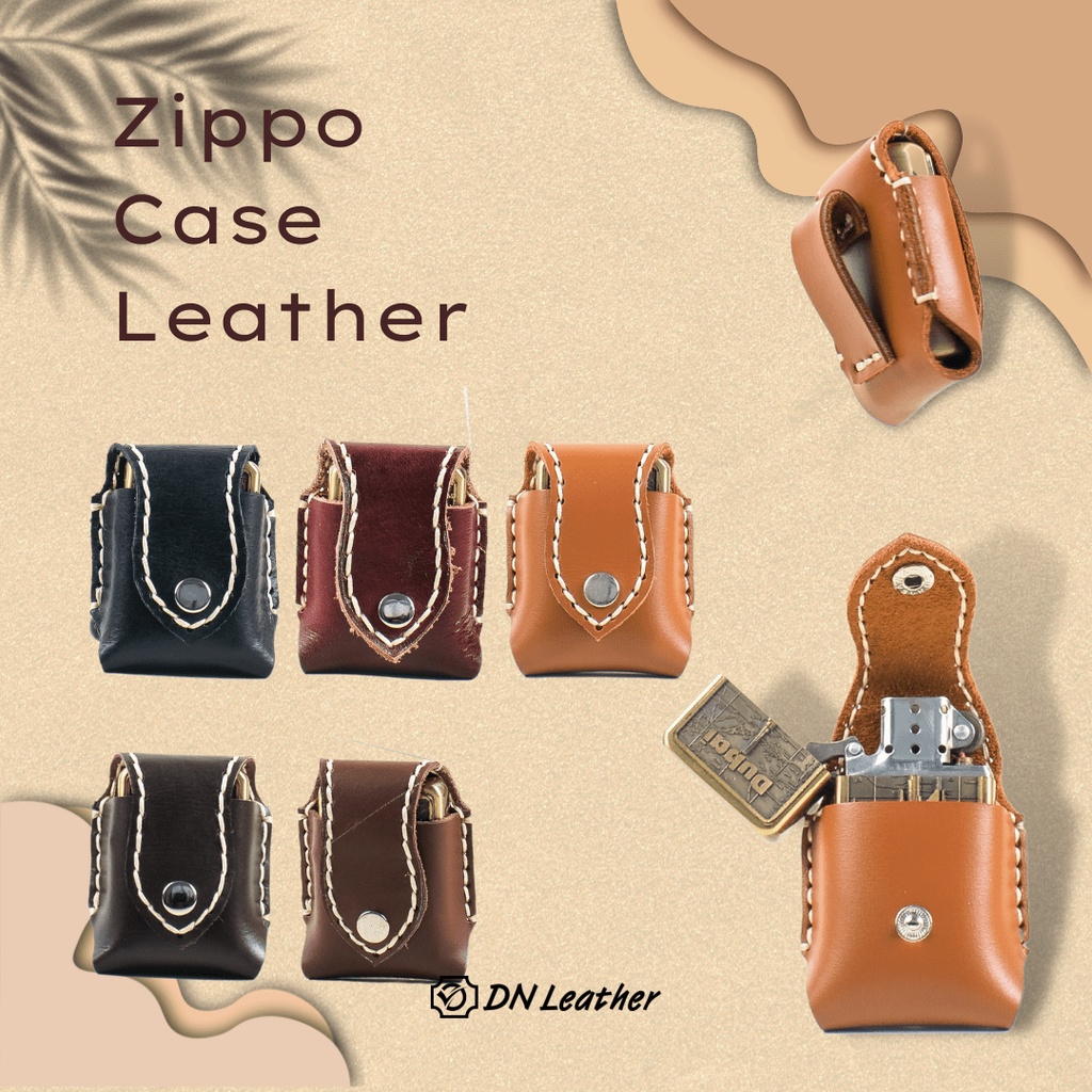 Sarung Zippo Case Wadah Korek Zippo Kulit Asli