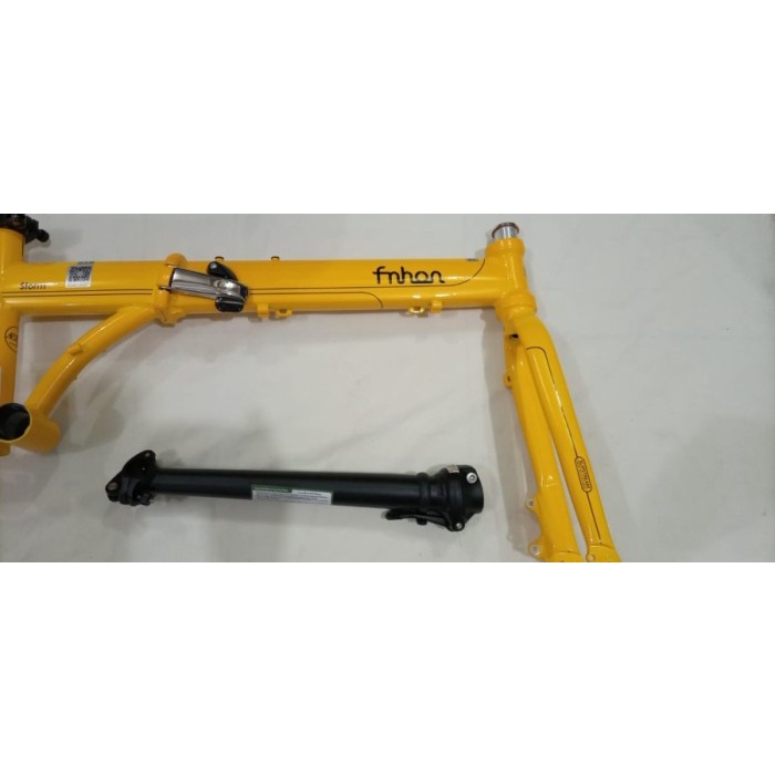 Frame set &amp; handlepost FNHON STORM kuning metalic Discbrake chromoly