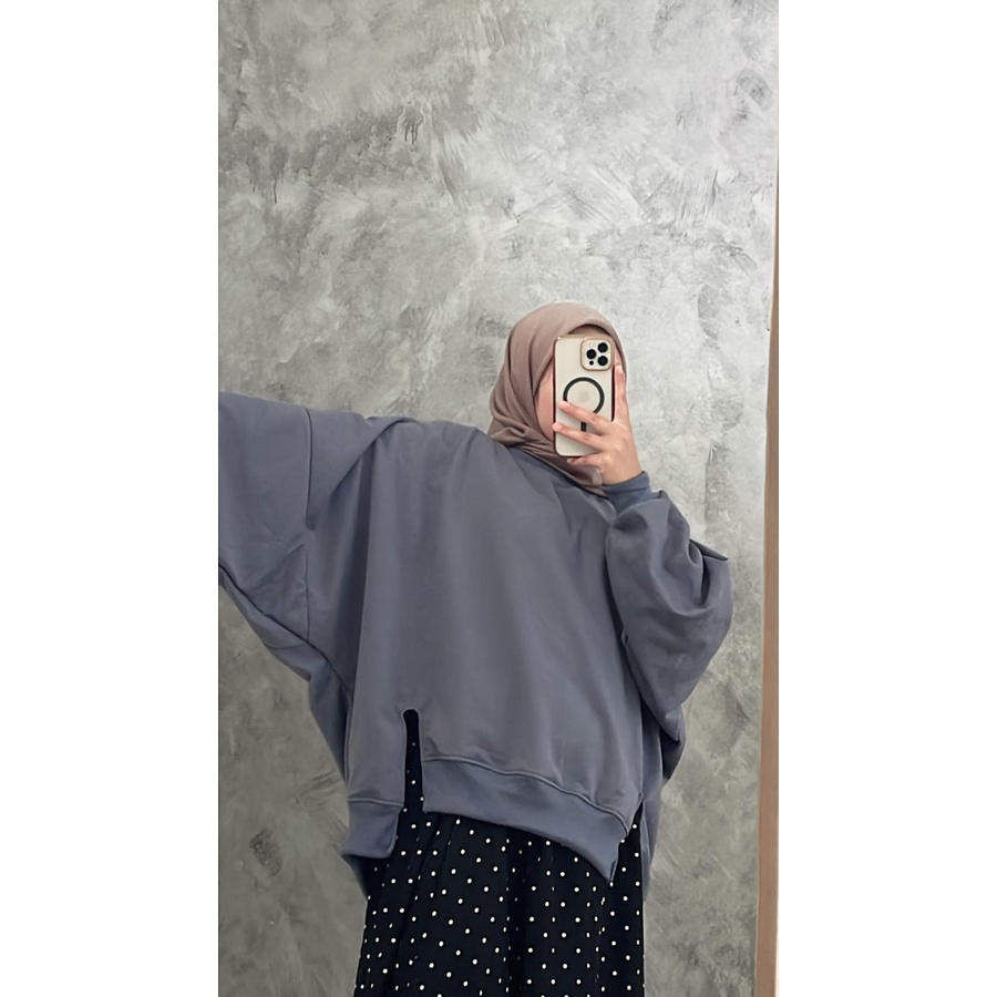 BTWNG SLIT XXXL SWEATER OVERSIZE CREWNECK JUMBO WANITA