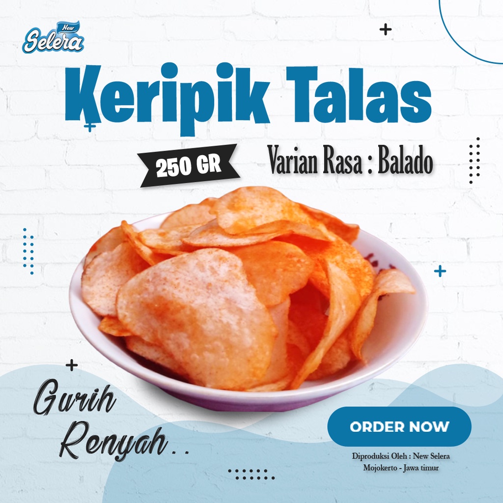 

Keripik Talas Rasa Balado / Taro Chips / Kripik Talas Netto 250 Gr