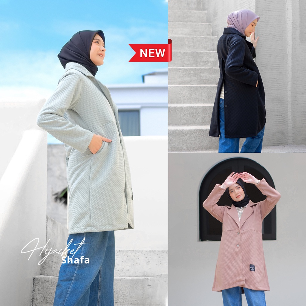 HIJACKET SHAFA | HIJAKET JAKET HIJAB PANJANG WANITA MUSLIMAH SYAR'I