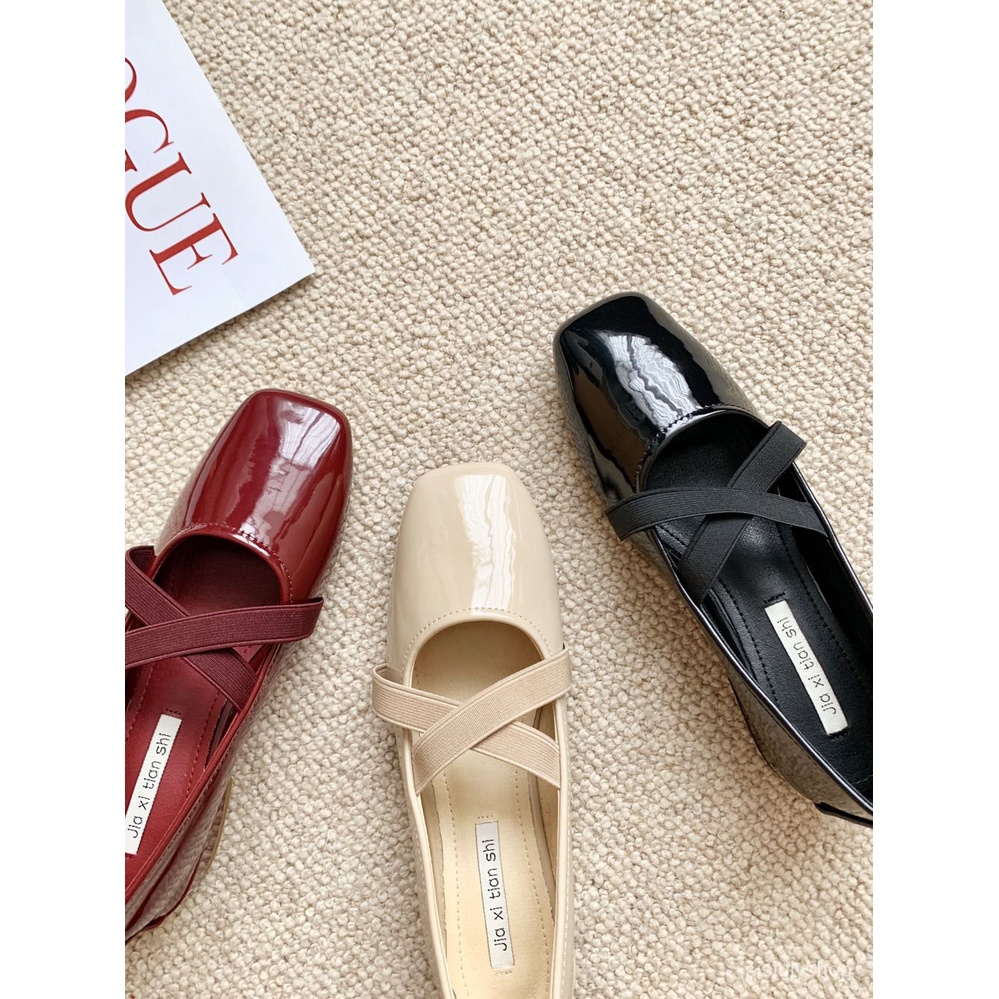 [✅BISA COD] #Sisjuly# Sepatu Mary Jane Prancis wanita 2023 sepatu wanita kacang baru sepatu wanita t