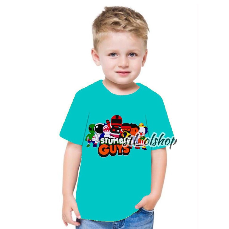 Kaos atasan anak laki-laki lengan pendek [ motif kartun lucu ] 1-10 tahun