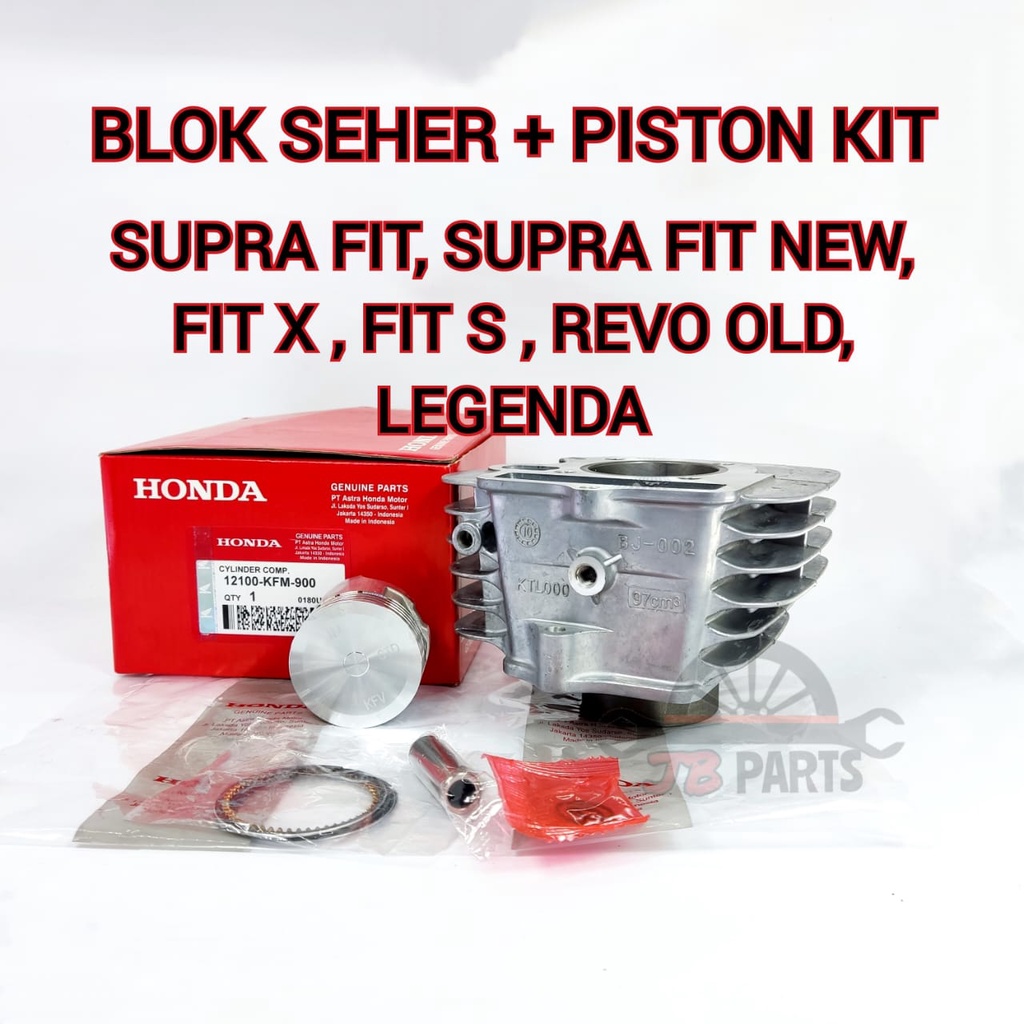 Blok seher + piston kit Supra Fit New Revo lama Legenda S X Honda KRM Kualitas sangat bagus presisi tidak berisik atau ngebul silinder mesin original ori asli AHM HGP