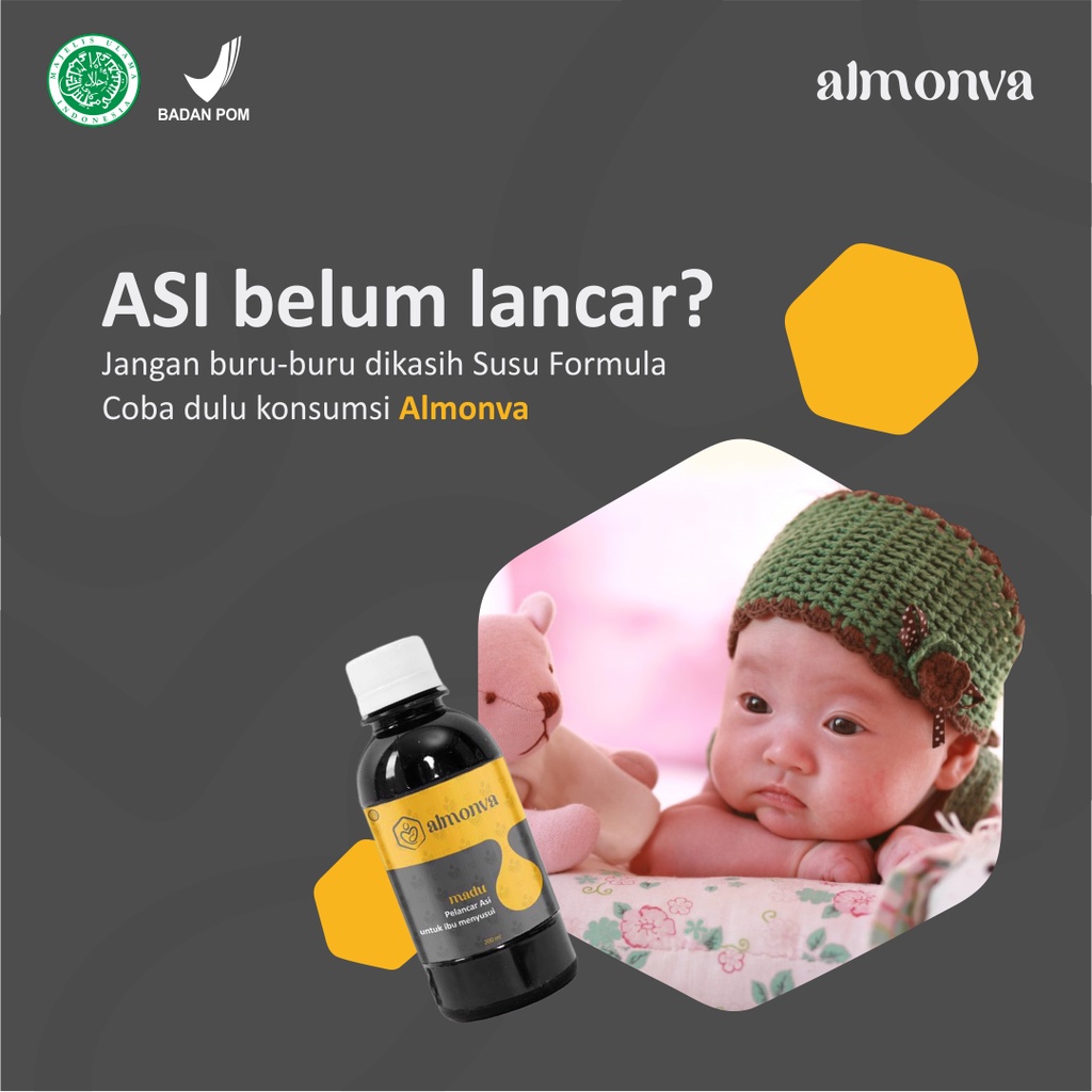 Almonva Madu Herbal Pelancar ASI Daun Katuk Almond Halal BPOM