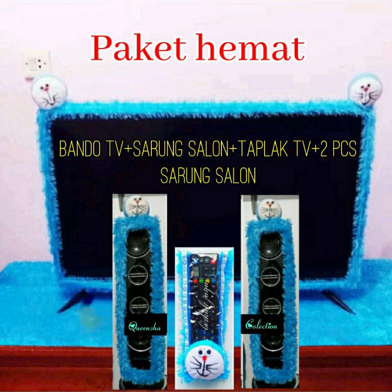 Bando Tv Led 17 - 32 Dan 40 - 43 Inch Terbaru 1 Set Taplak Meja Tv Dan Sarung Speker Bulu Rasfur Tap