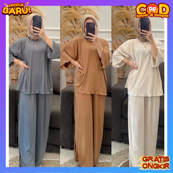 Set Muslimah Simple One Set Perempuan Muselimah Stelan Dewasa Nyaman Digunakan Fashion Muslim Premiu