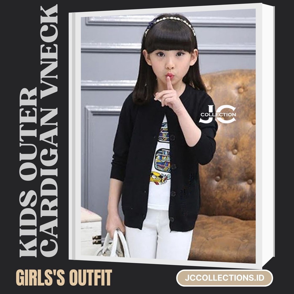 Kardigan Anak Perempuan Leher VNeck Wenny / Teens Cardigan Girl V-Neck - JCCollections