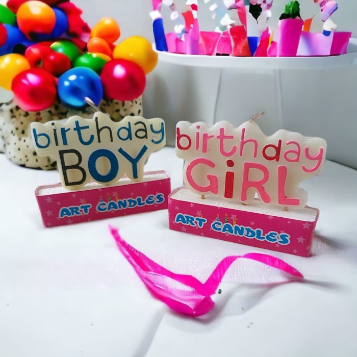 Lilin Birthday Girl Birthday Boy / Lilin Ulang Tahun Unik