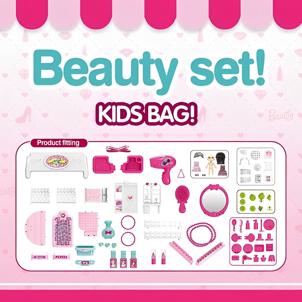 Diy Bag Double Side 3in1 Cewek | Mainan Salon Salonan Anak Perempuan 3-4-5-6-7 Tahun Terbaru 2023 Beauty