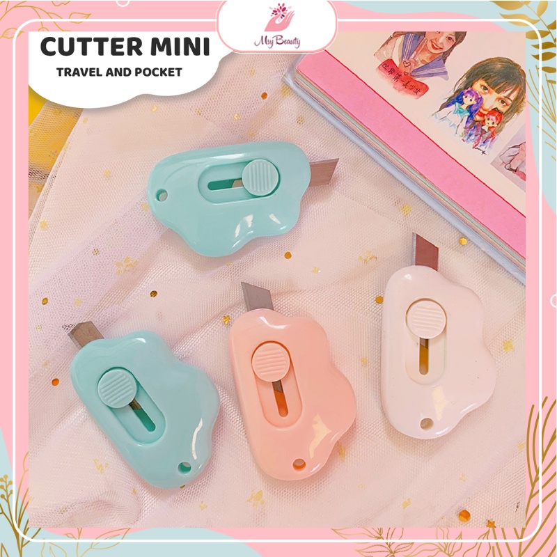 MSY Cutter Mini / Pisau Mini / Silet Bentuk Awan Travel Size /Cat Pawn Cutter Lucu /Pisau Unpacking Kecil Pisau