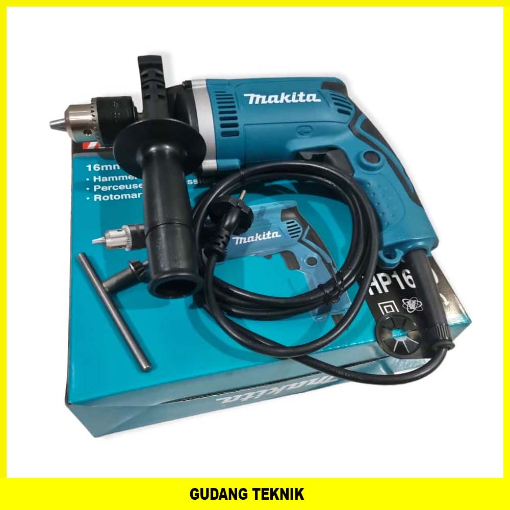 Makita HP 1630 Impact Drill Bor Tangan 16mm 710 Watt Jepang Mesin Bor Besi Bobok Beton Kayu