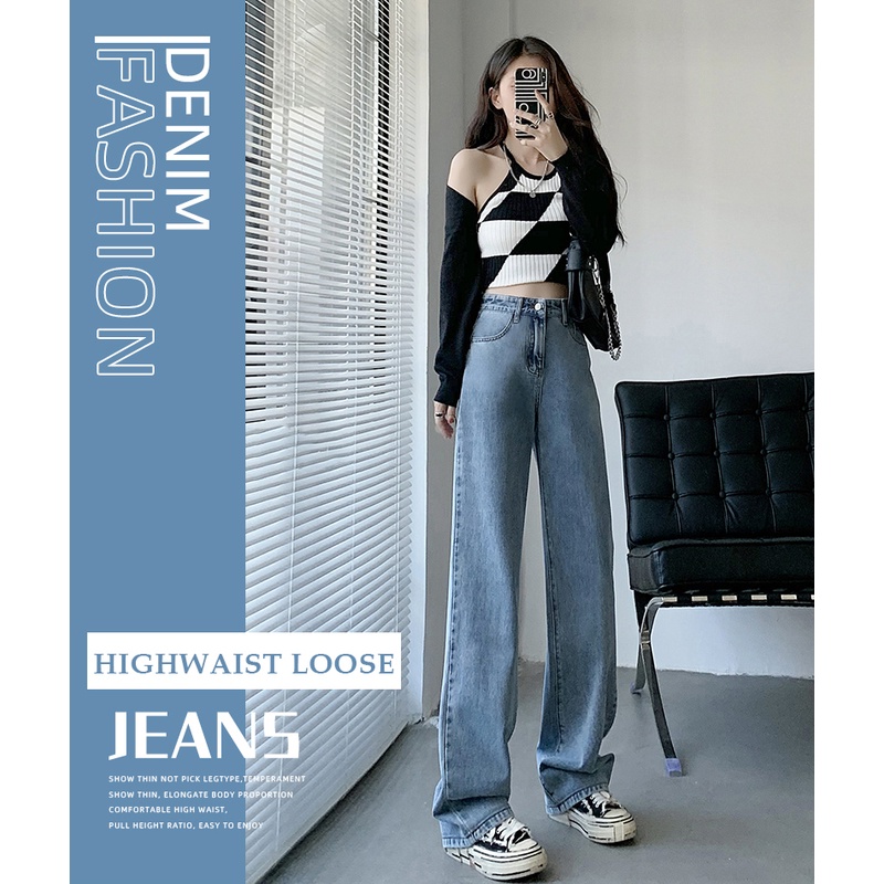 Kulot Celana Jeans Wanita Loose Highwaist Korea Style Import