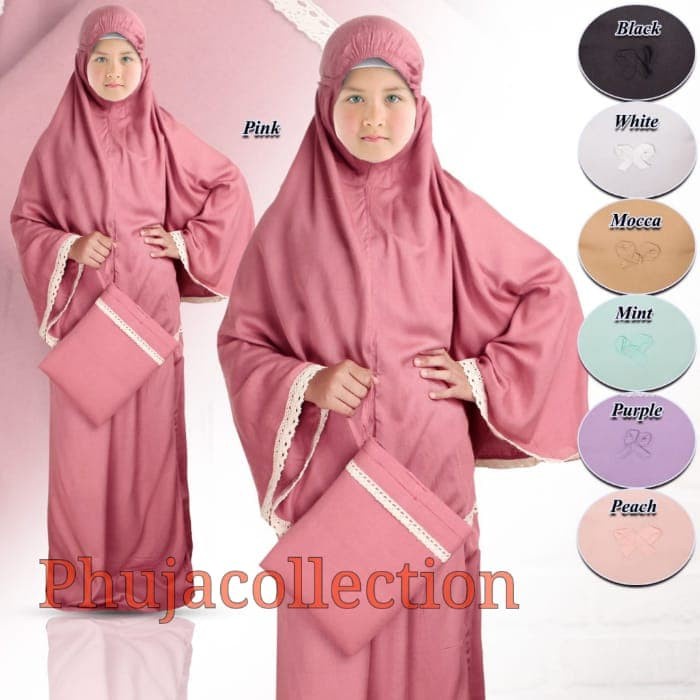 MUKENA ANAK KATUN RAYON POLOS RENDA