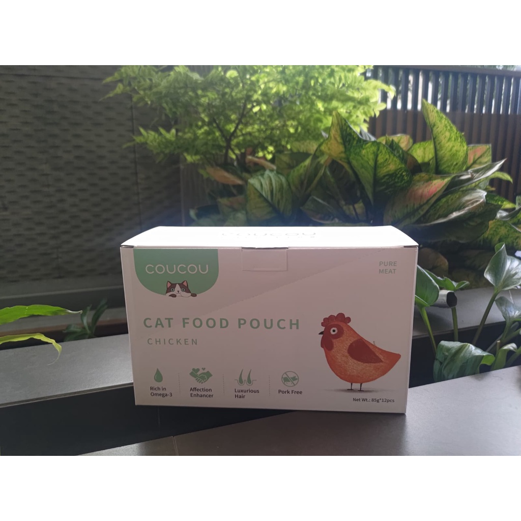COUCOU Chicken Cat Wet Food Pouch 1 Box isi 12