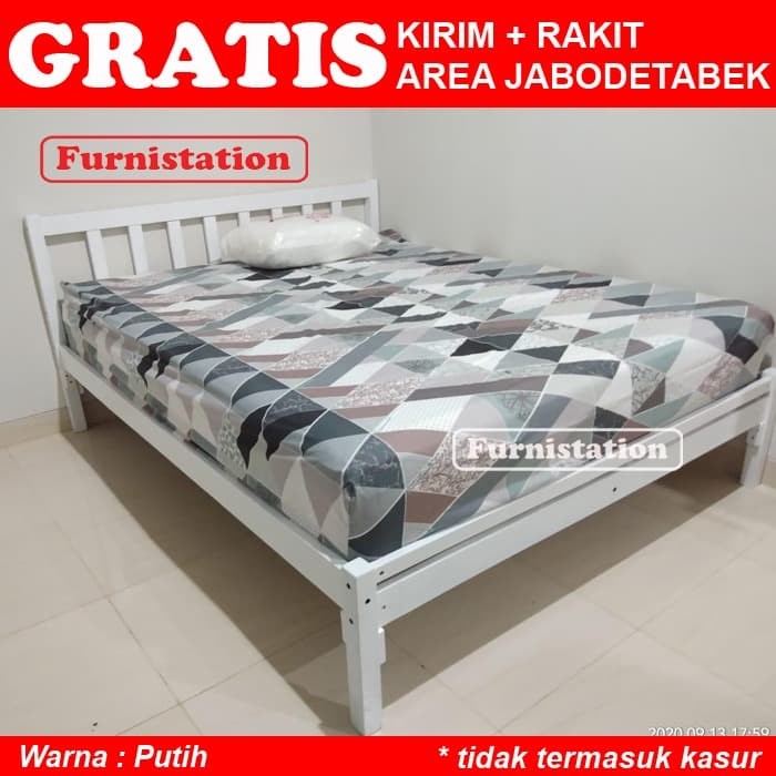 Terlaris Ranjang Queen Size - Tempat Tidur Kayu 160X200 - Ranjang Double Bed