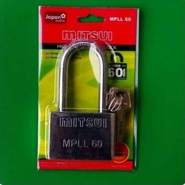 Mitsui Gembok Baja MPLL/MPL 60mm Leher Panjang High Security Padlock