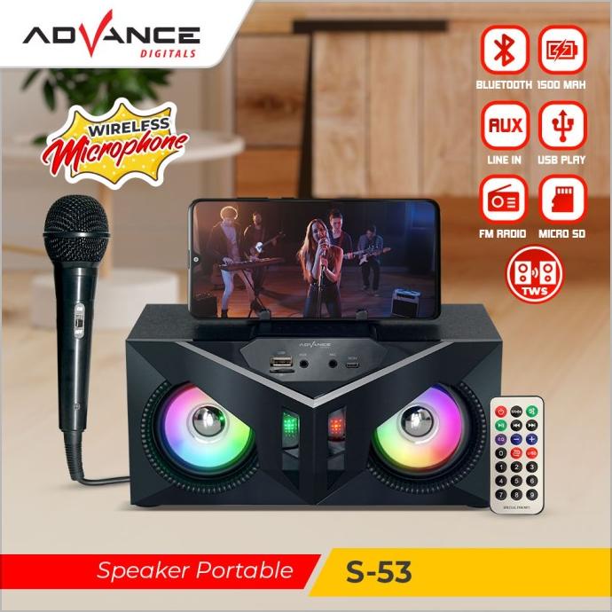 Advance Free Mic Karaoke/Salon Aktif Box Music/Speaker bluetooth Aktif
