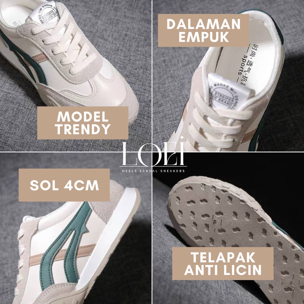 23802 Sepatu Import Wanita Terbaru Sneakers Kekinian