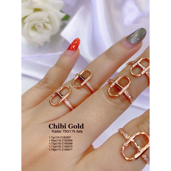 CHIBIGOLD - Cincin emas ITALY emas 750 C182567 - chibi