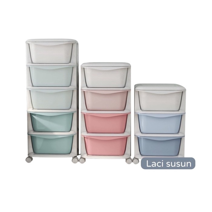 LACI BAJU SUSUN PLASTIK ada RODA LACI MAINAN ANAK SUSUN KOTAK PLASTIK