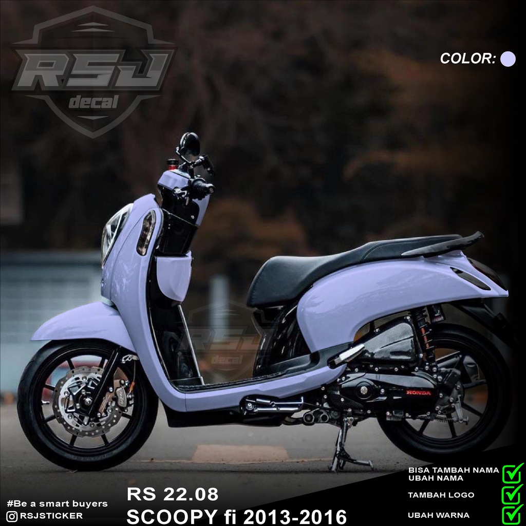Decal scoopy Dekal Scoopy full body Full Blok Decal Scopy Fi 2013 2014 2015 2016 desain polos Simple