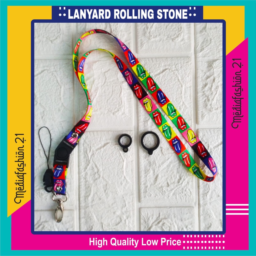 

Lanyard Tali Gantungan ID Card ROLLING STONE Free Strap Flashdisk