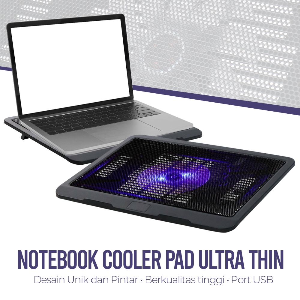 Cooling Pad Notebook 1 Fan Koneksi USB Compatibility laptop 7 - 14 Inch