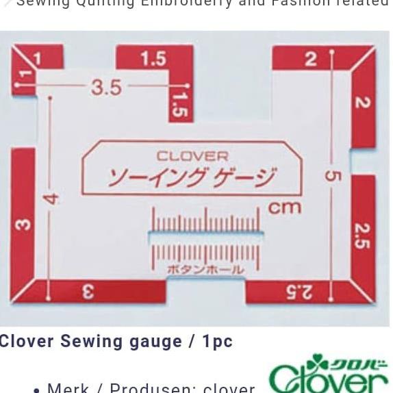 

Penggaris Pengukur Tepi Kampuh / Seam Gauge Ruler - Clover 25-321