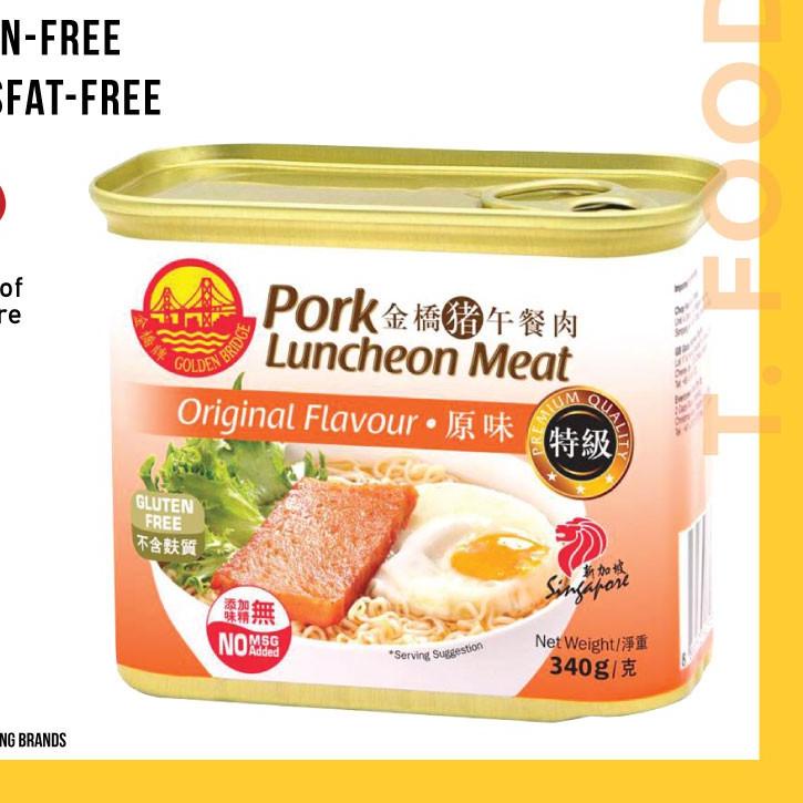 

❃ PORK LUNCHEON MEAT ORGINAL SINGAPORE GOLDEN BRIDGE 340g ♥