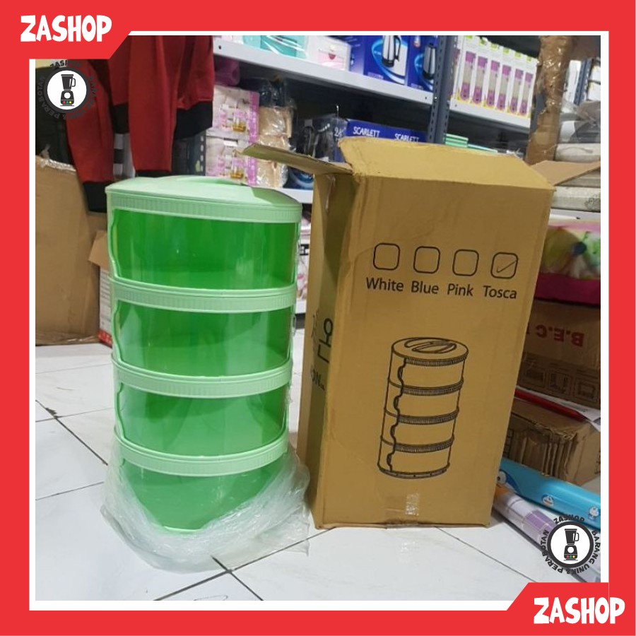 RAK TUDUNG SAJI 4 SUSUN WARNA HIJAU TOSCA