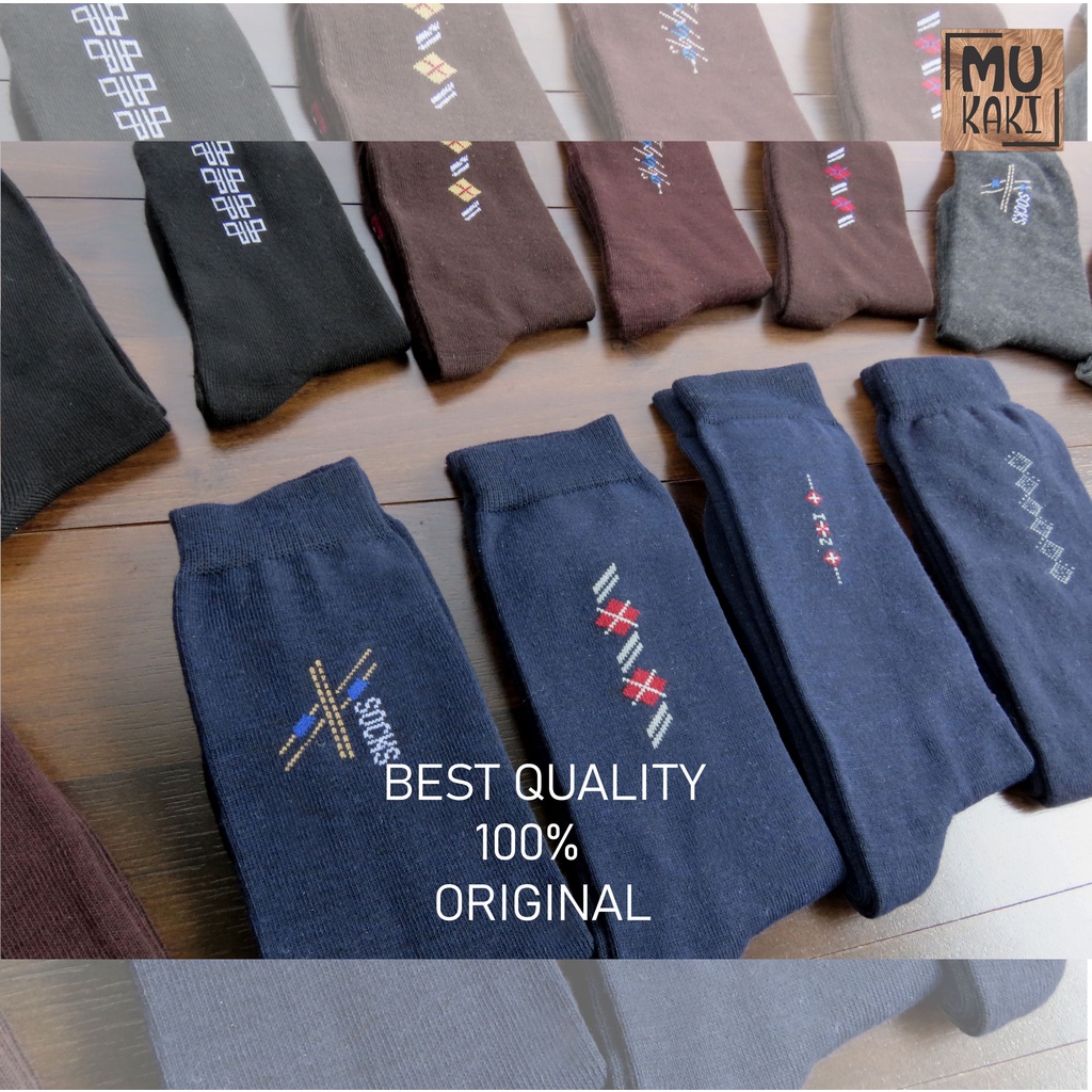 Mukaki Kaos Kaki Pria Dewasa Murah / mansock motif premium Kaos Kaki Kantor Formal MIX 12 Pasang