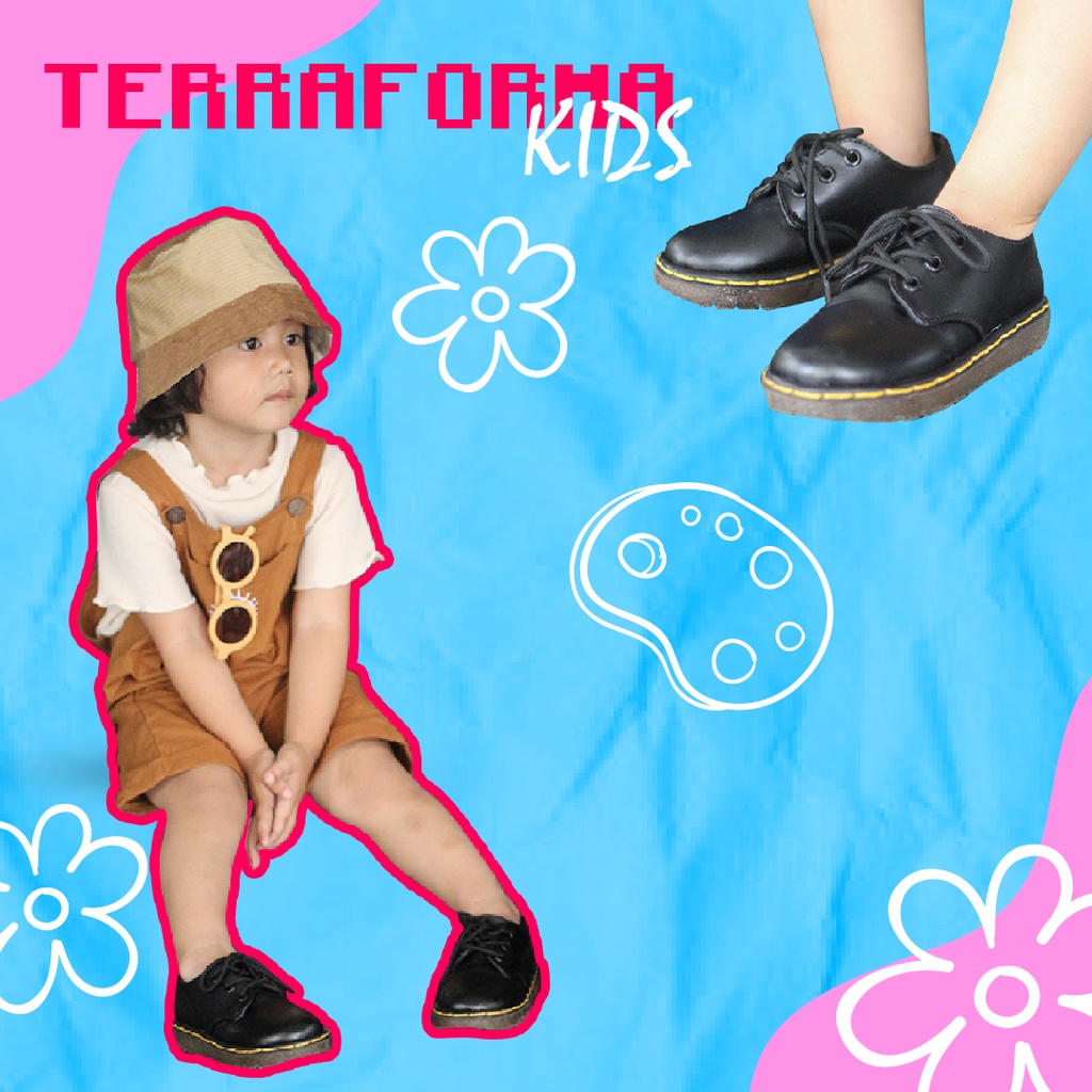 DA 002 | Sepatu Boots Anak Casual Hitam | Dokmart Hitam Low Casual Kids Original | FORIND x TERRAFORMA