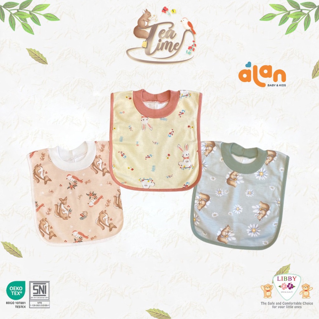 Libby Slaber Full Print / RIB - Tea Time Series (3 Pcs) Celemek Bayi
