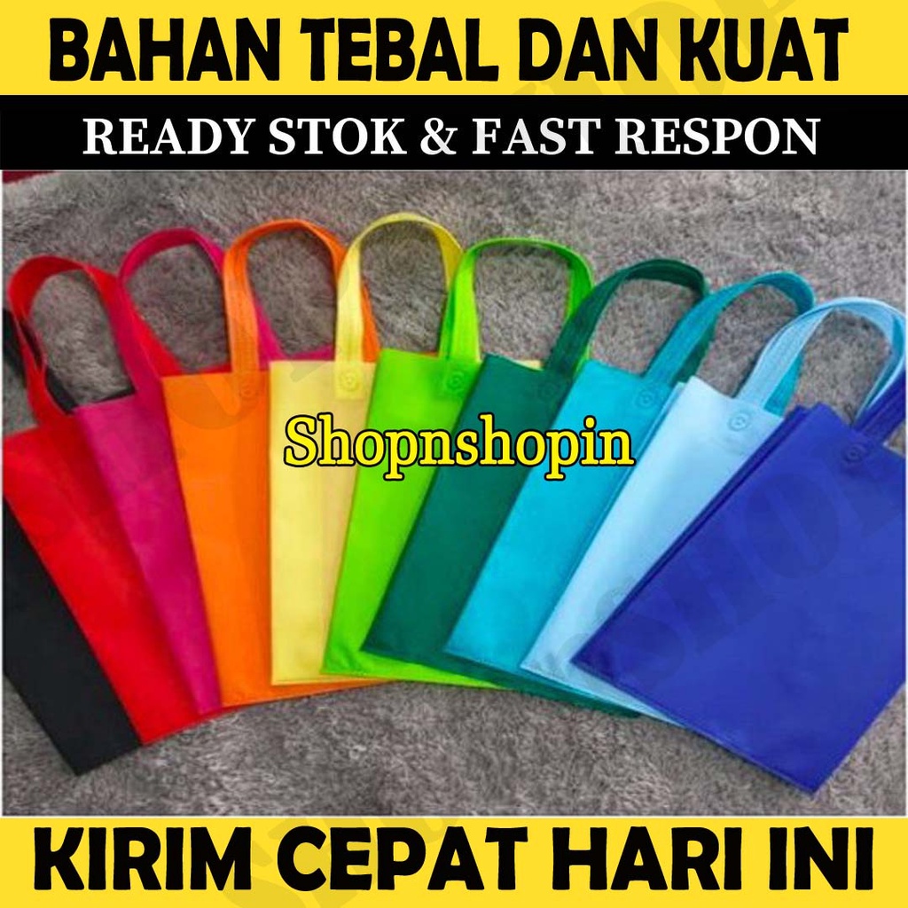 [𝗖𝗘𝗣𝗔𝗧 𝗗𝗔𝗣𝗔𝗧𝗞𝗔𝗡] Kantong Tas Kain belanja untuk souvernir ultah tote bag 25x35x10cm