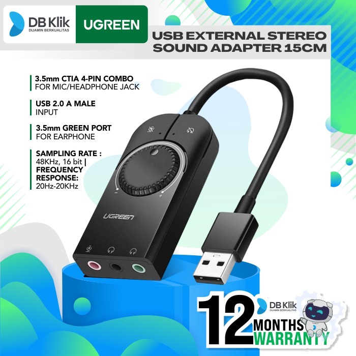 Sound Adapter Stereo UGreen Kabel USB (40964) - Soundcard UGREEN 40964