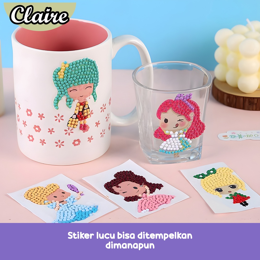 Dimond Sticker Cutie Pop / 12 Stiker Anak / 1 set Manik Manik Diamond