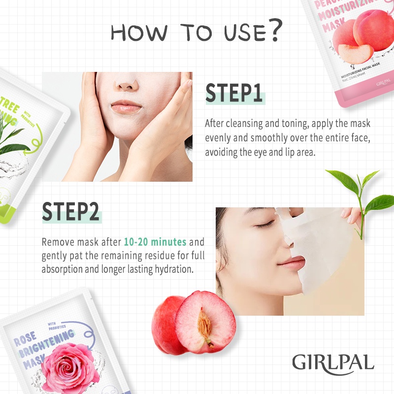 [BPOM] GIRLPAL Nature Sheet Mask 1pcs / Masker Wajah Face Skincare
