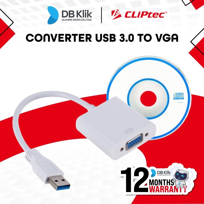 Converter CLIPtec CL-CC UV USB 3.0 to VGA - CLIPtec USB 3.0 to VGA